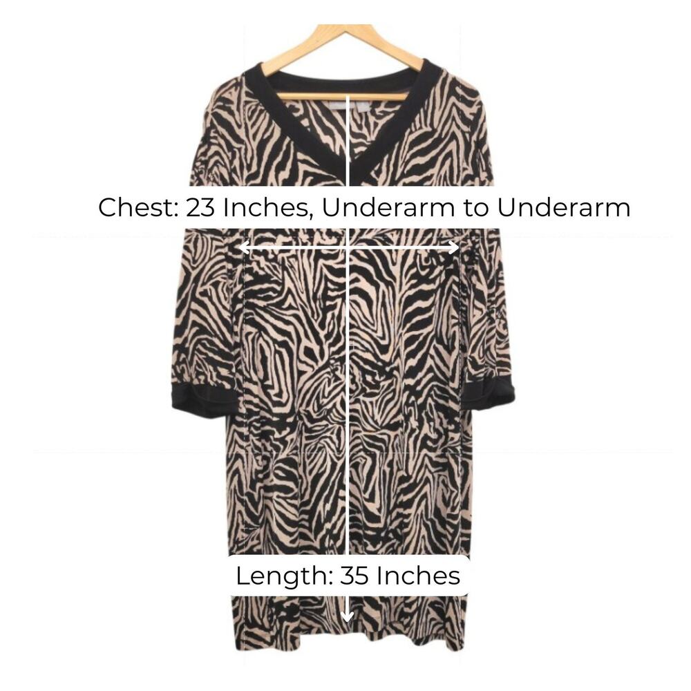 Chico's Travelers Shift Dress 3, XL V-Neck - Picture 3 of 7